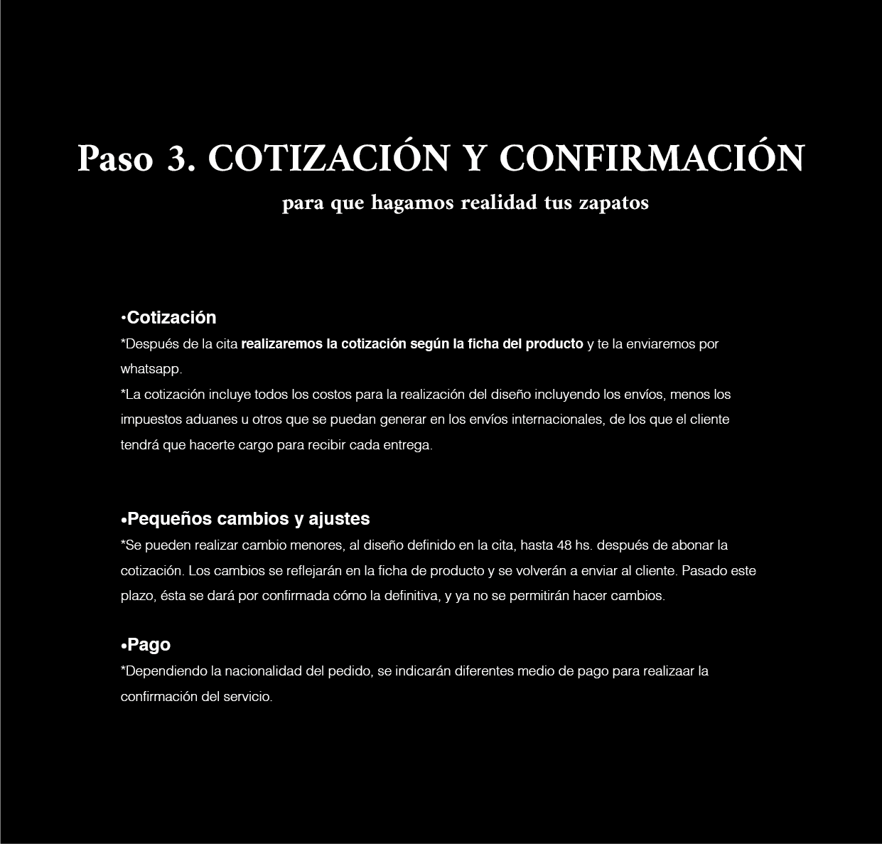 15. Paso 3. Cotización y confirmación para diseñar tus zapatos drid studio 